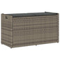 Outdoor Storage Bench With Cushion Black 100 Cm Poly Rattan