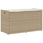 Outdoor Storage Bench With Cushion Black 100 Cm Poly Rattan