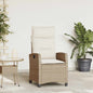Reclining Garden Chair With Side Table Poly Rattan