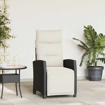Reclining Garden Chair With Side Table Poly Rattan