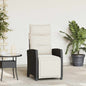 Reclining Garden Chair With Side Table Poly Rattan