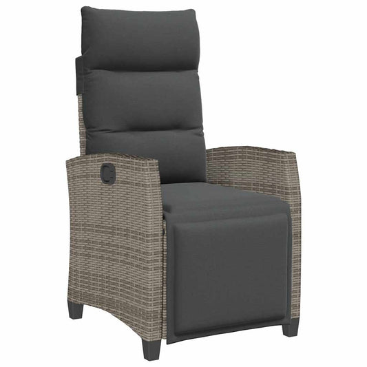 Reclining Garden Chair With Side Table Poly Rattan