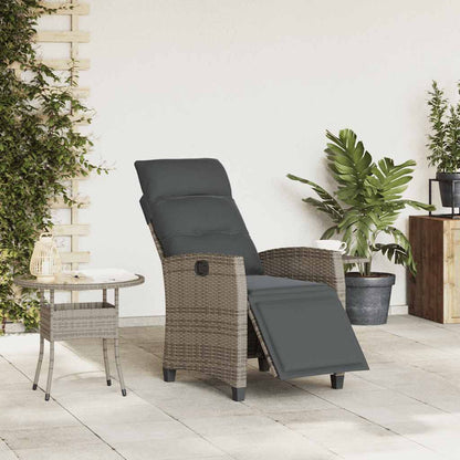 Reclining Garden Chair With Side Table Poly Rattan