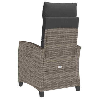 Reclining Garden Chair With Side Table Poly Rattan