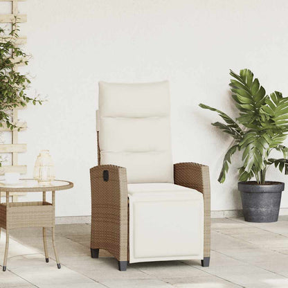 Reclining Garden Chair With Side Table Poly Rattan