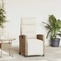 Reclining Garden Chair With Side Table Poly Rattan