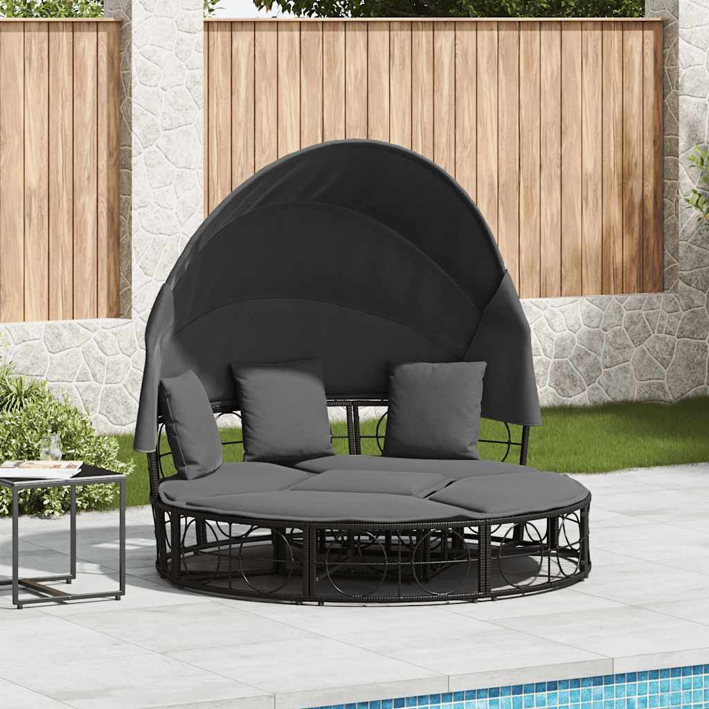 Outdoor Lounge Bed Without Canopy Poly Rattan