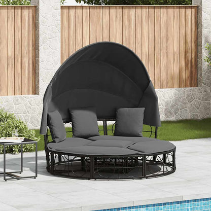 Outdoor Lounge Bed Without Canopy Poly Rattan