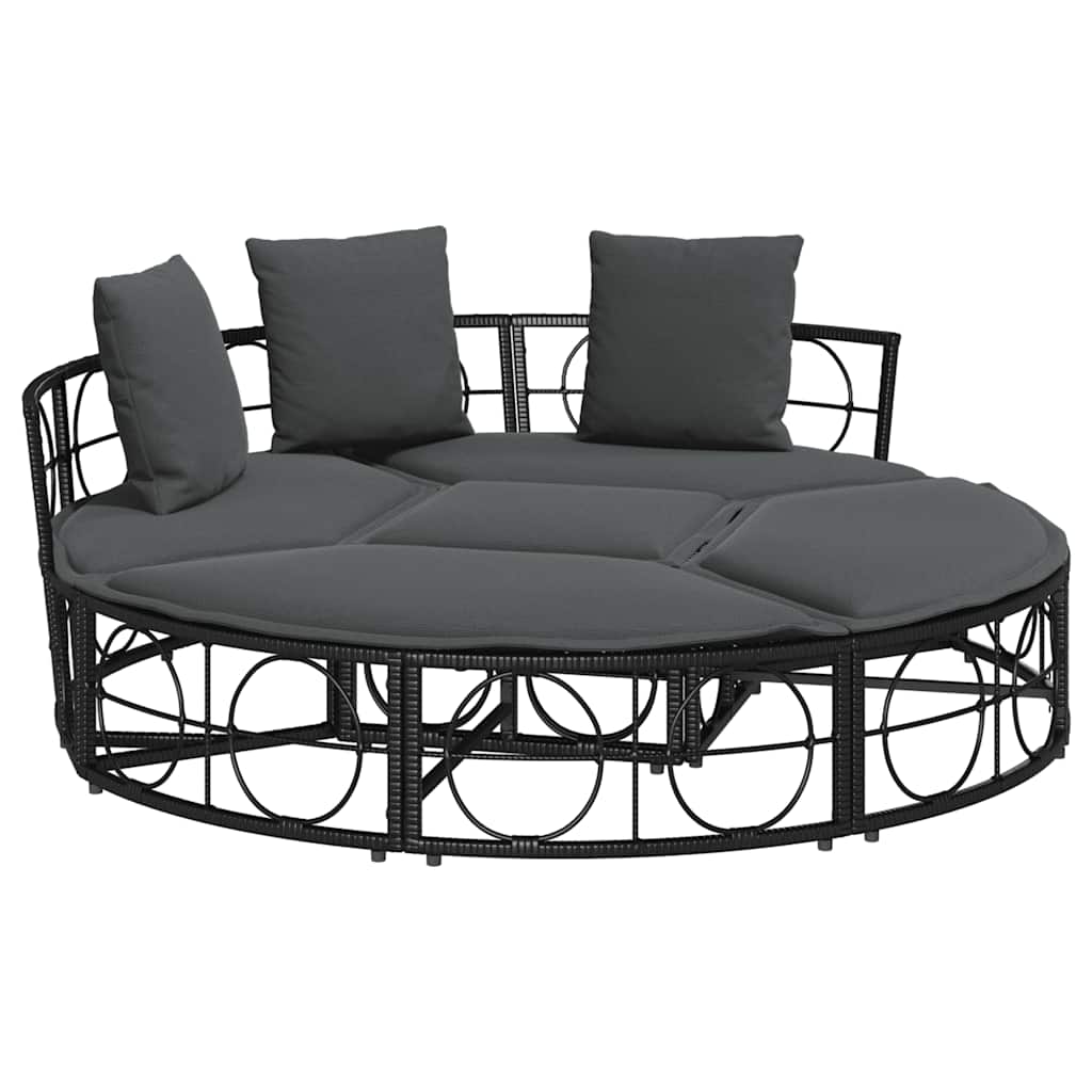 Outdoor Lounge Bed Without Canopy Poly Rattan