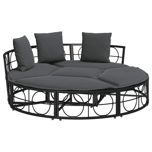 Outdoor Lounge Bed Without Canopy Poly Rattan