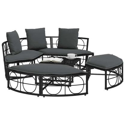 Outdoor Lounge Bed Without Canopy Poly Rattan