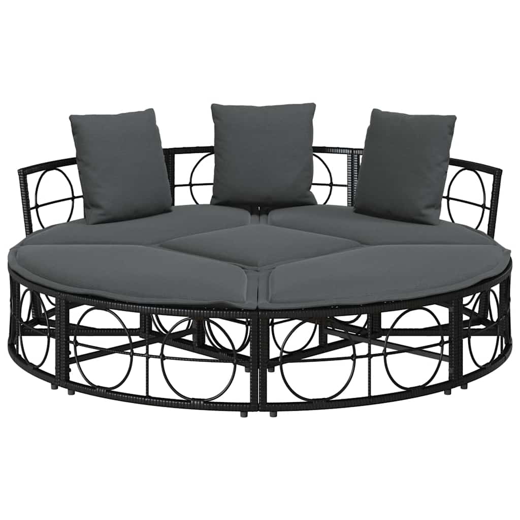Outdoor Lounge Bed Without Canopy Poly Rattan