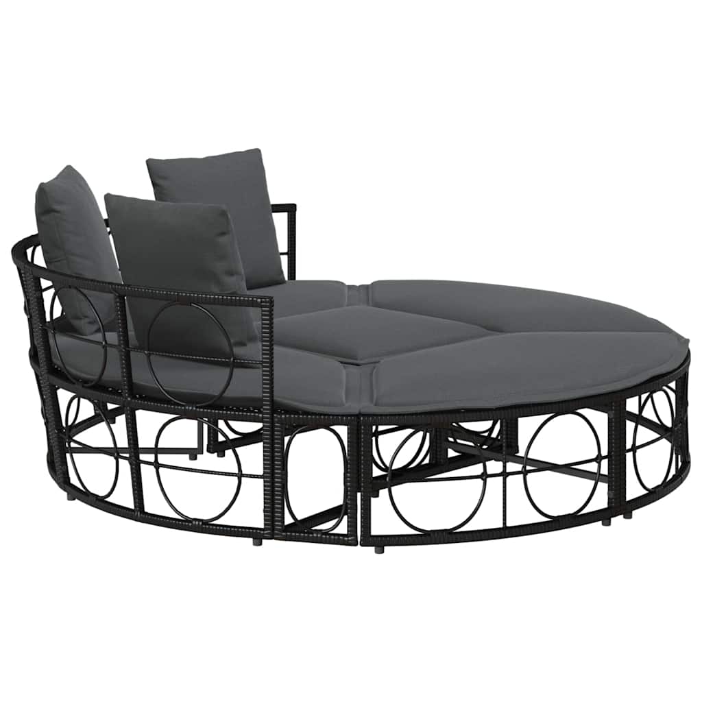 Outdoor Lounge Bed Without Canopy Poly Rattan