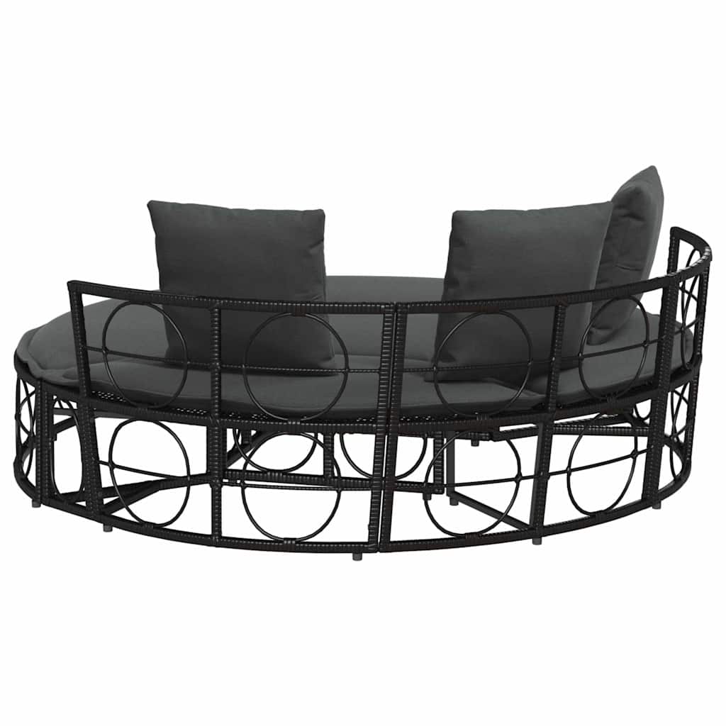 Outdoor Lounge Bed Without Canopy Poly Rattan