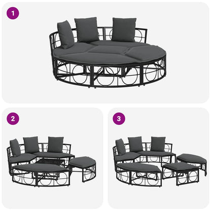 Outdoor Lounge Bed Without Canopy Poly Rattan