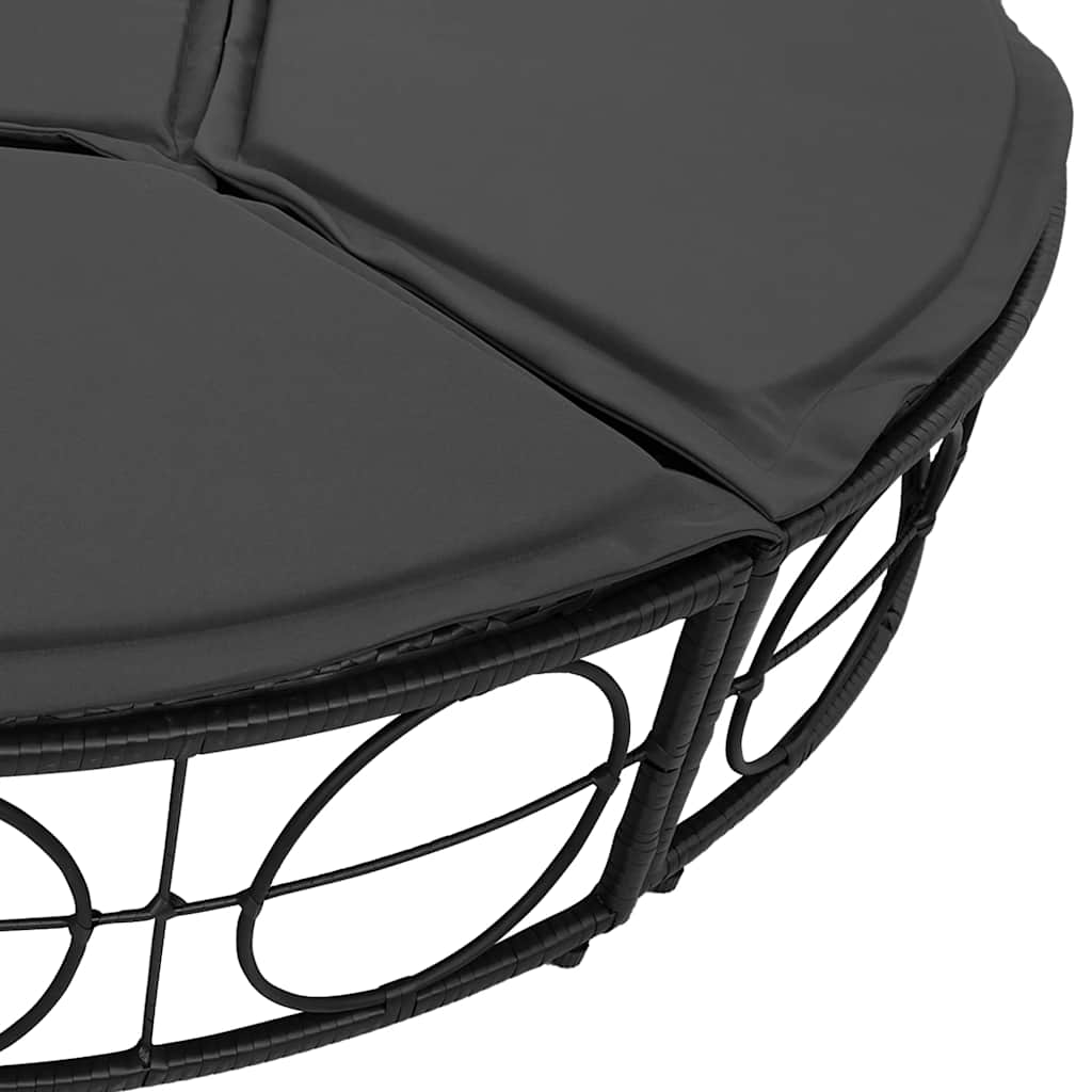 Outdoor Lounge Bed Without Canopy Poly Rattan
