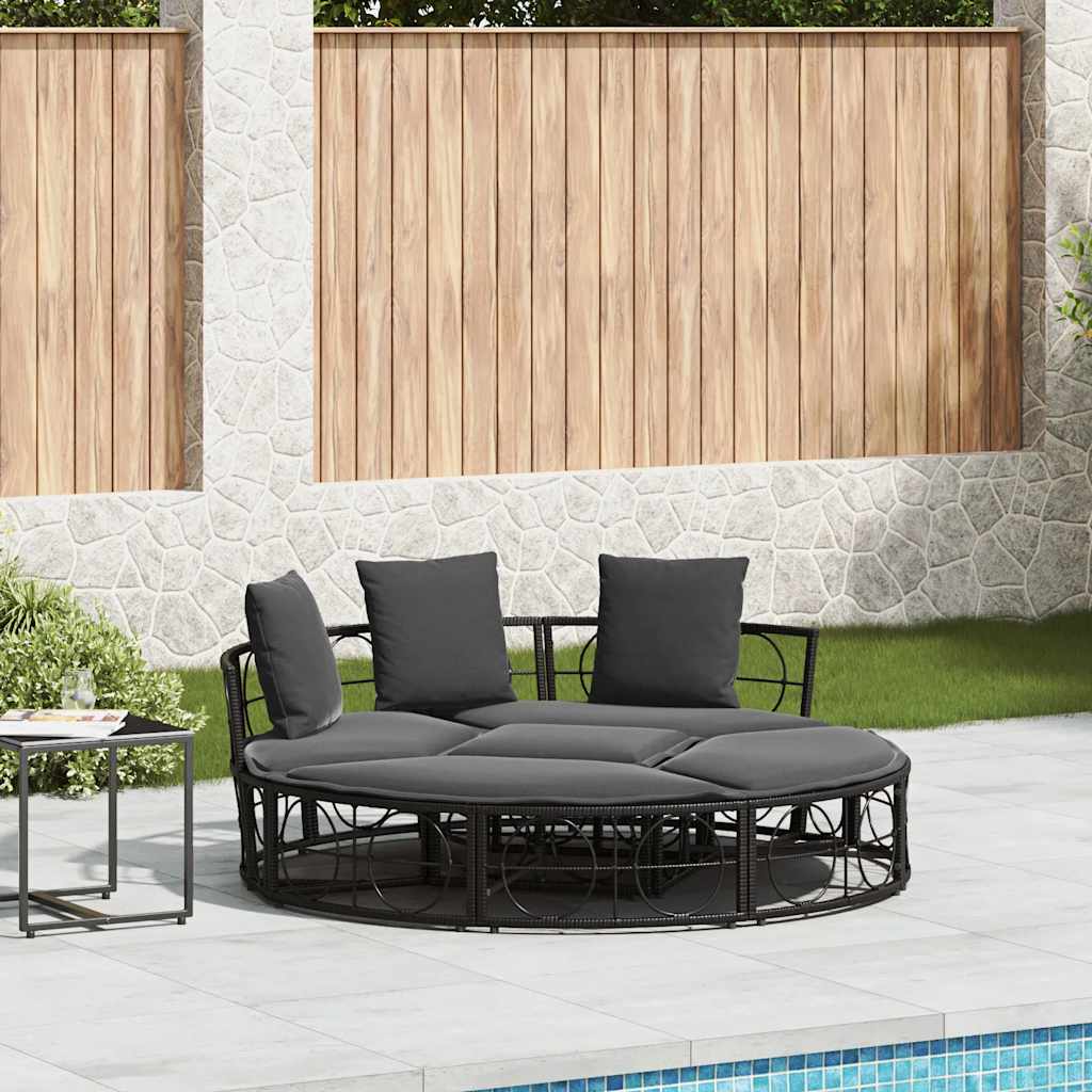 Outdoor Lounge Bed Without Canopy Poly Rattan
