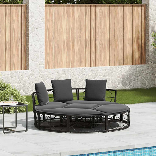 Outdoor Lounge Bed Without Canopy Poly Rattan