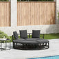 Outdoor Lounge Bed Without Canopy Poly Rattan