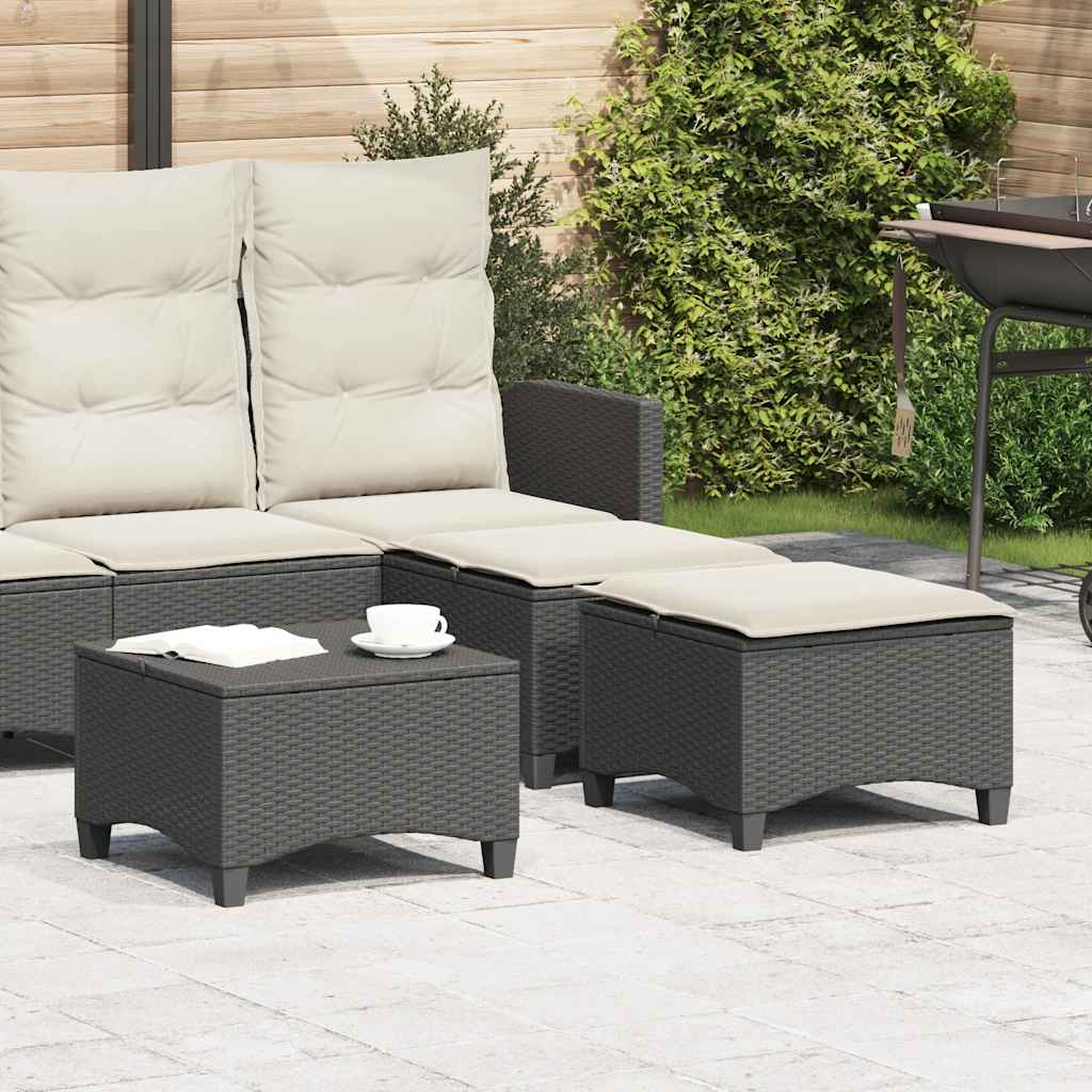 Garden Stools With Cushions 2 Pcs 55X55X36 Cm Poly Rattan