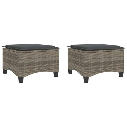 Garden Stools With Cushions 2 Pcs 55X55X36 Cm Poly Rattan