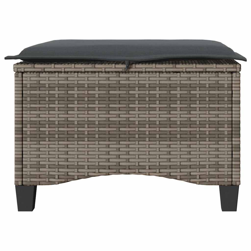 Garden Stools With Cushions 2 Pcs 55X55X36 Cm Poly Rattan