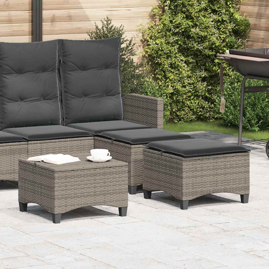 Garden Stools With Cushions 2 Pcs 55X55X36 Cm Poly Rattan