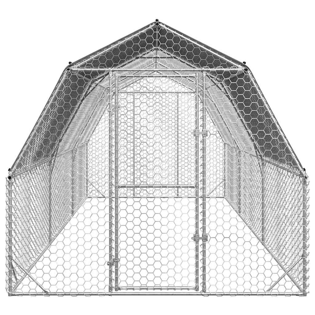 Chicken Run With Roof Galvanised Steel