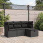4 Piece Garden Sofa Set With Cushions Poly Rattan