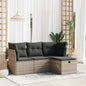 4 Piece Garden Sofa Set With Cushions Poly Rattan