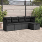 5 Piece Garden Sofa Set With Cushions Poly Rattan