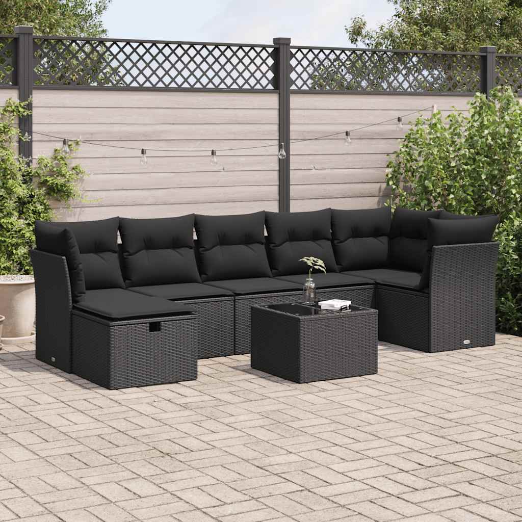 8 Piece Garden Sofa Set With Cushions Poly Rattan