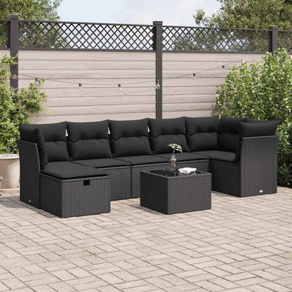 8 Piece Garden Sofa Set With Cushions Poly Rattan