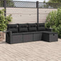 6 Piece Garden Sofa Set With Cushions Poly Rattan