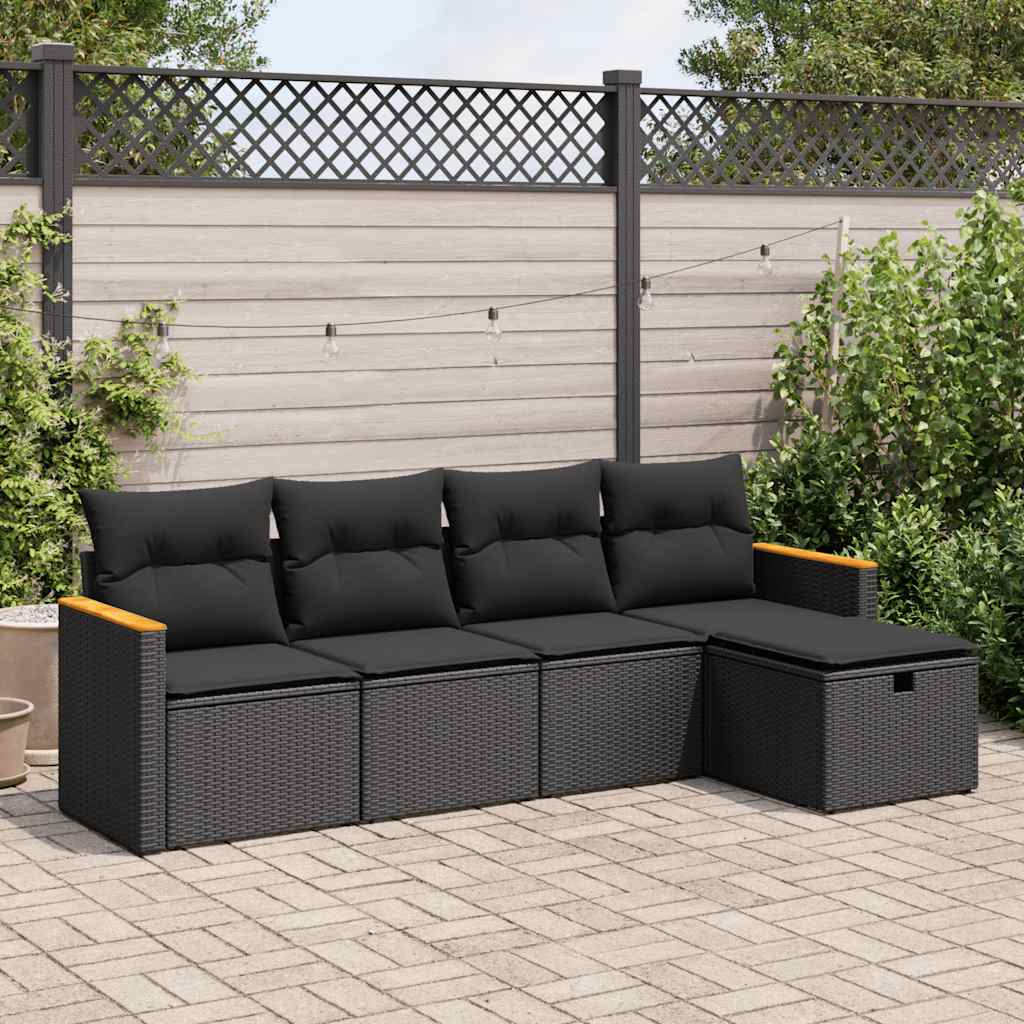 6 Piece Garden Sofa Set With Cushions Poly Rattan