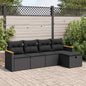 6 Piece Garden Sofa Set With Cushions Poly Rattan