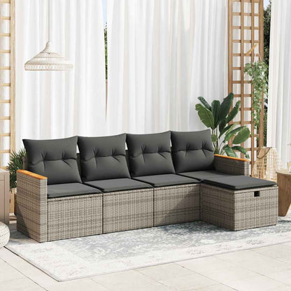 6 Piece Garden Sofa Set With Cushions Poly Rattan