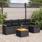 6 Piece Garden Sofa Set With Cushions Poly Rattan