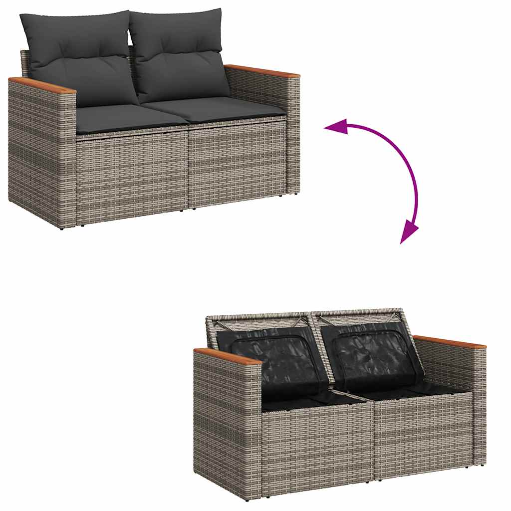 6 Piece Garden Sofa Set With Cushions Poly Rattan