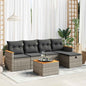 6 Piece Garden Sofa Set With Cushions Poly Rattan