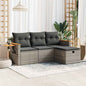 4 Piece Garden Sofa Set With Cushions Poly Rattan