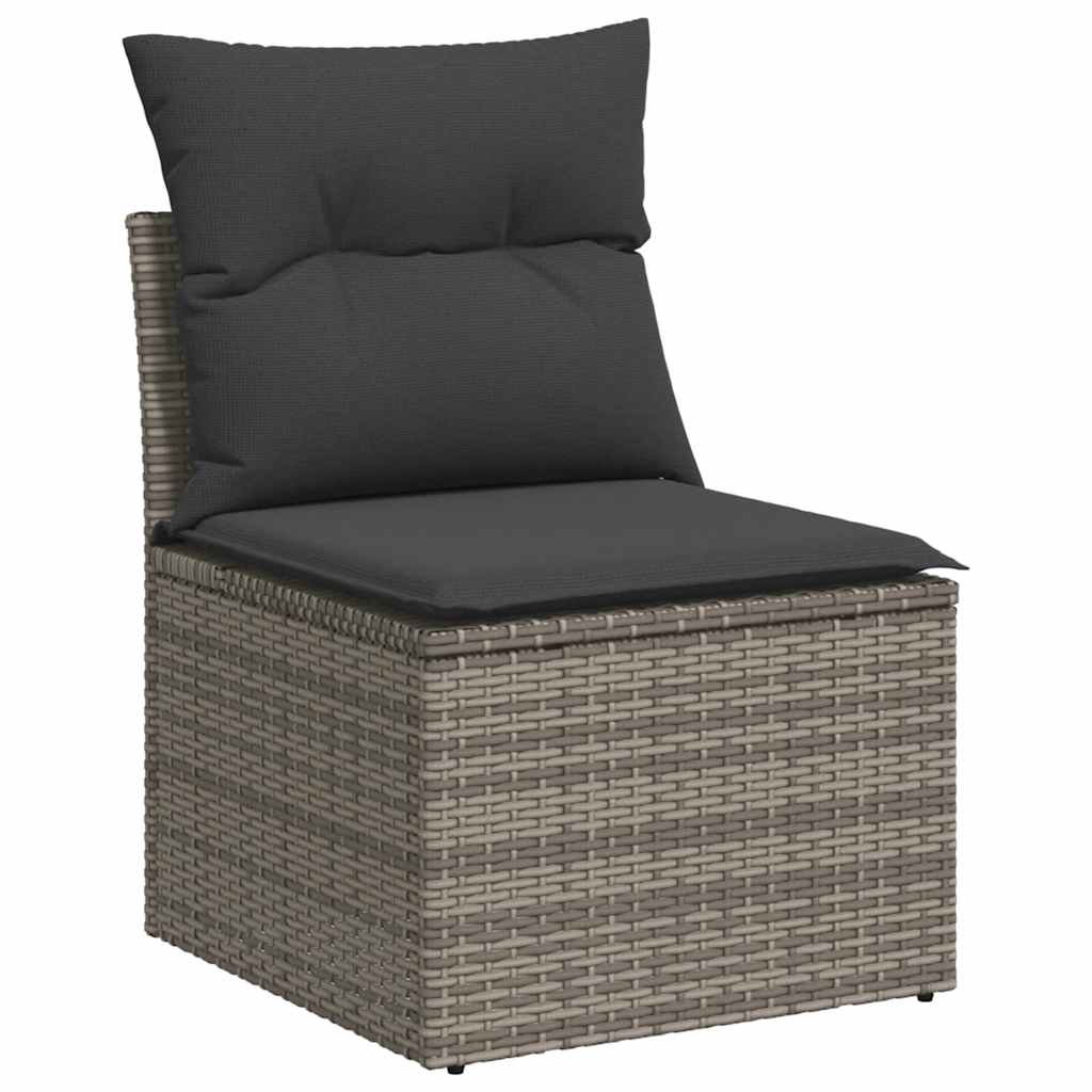 5 Piece Garden Sofa Set With Cushions Poly Rattan