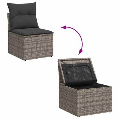 10 Piece Garden Sofa Set With Cushions Poly Rattan