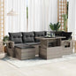 7 Piece Garden Sofa Set With Cushions Poly Rattan