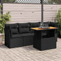 5 Piece Garden Sofa Set With Cushions Poly Rattan