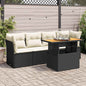 5 Piece Garden Sofa Set With Cushions Poly Rattan
