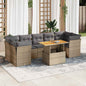 8 Piece Garden Sofa Set With Cushions Grey Poly Rattan
