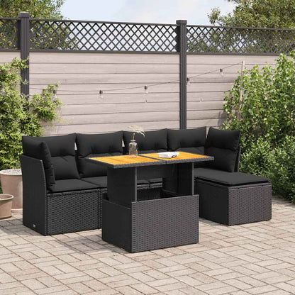 6 Piece Garden Sofa Set With Cushions Poly Rattan
