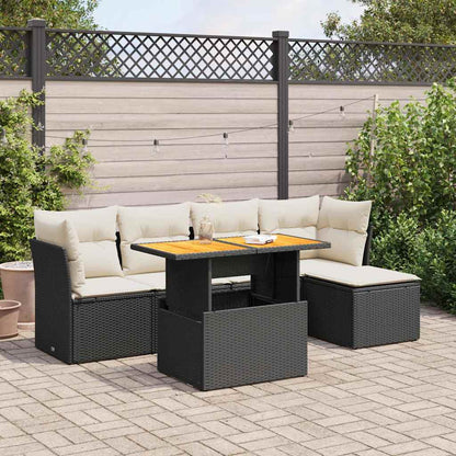 6 Piece Garden Sofa Set With Cushions Poly Rattan