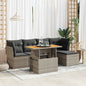 6 Piece Garden Sofa Set With Cushions Poly Rattan